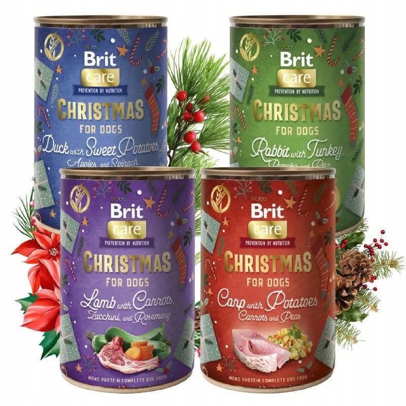 Brit Care Dog Christmas Meal - Coelho com perú, abóbora e ervilhas (latinha de 400g) - PetDoctors - Loja Online