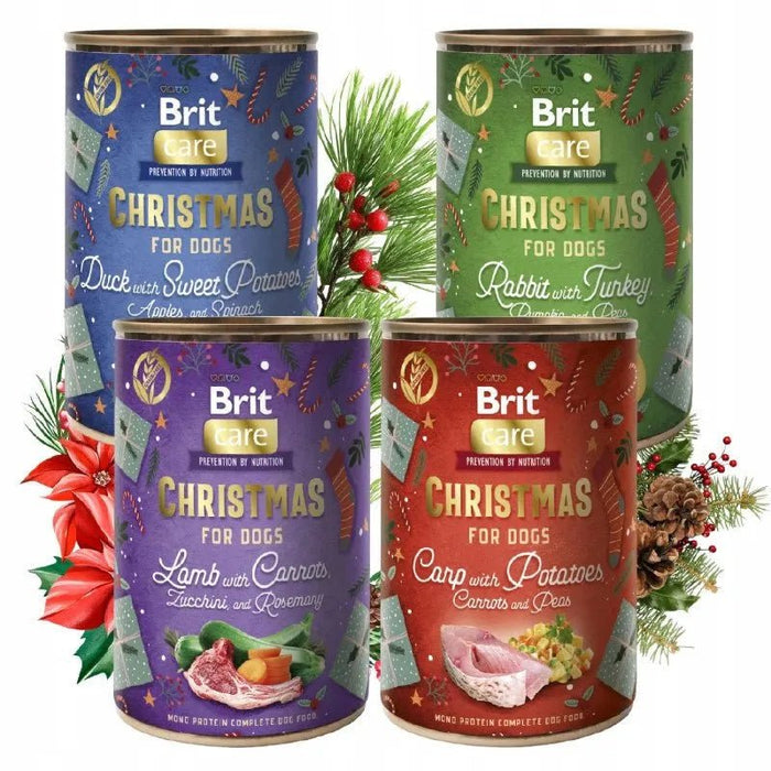 Brit Care Dog Christmas Meal - Coelho com perú, abóbora e ervilhas (latinha de 400g) - PetDoctors - Loja Online
