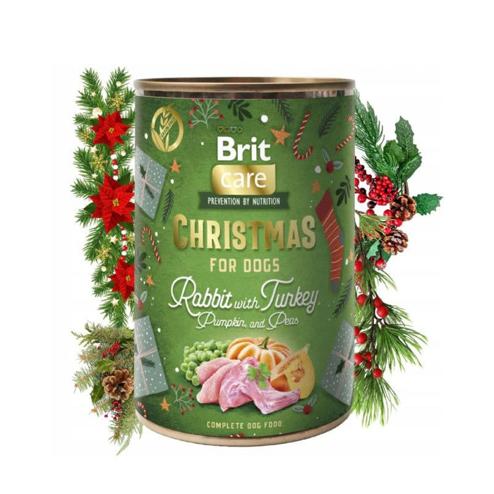 Brit Care Dog Christmas Meal - Coelho com perú, abóbora e ervilhas (latinha de 400g) - PetDoctors - Loja Online