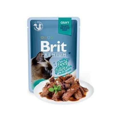 Brit Premium by Nature Cat Delicate Fillets in Gravy with Beef | Wet (Saqueta) | 85 gramas - PetDoctors - Loja Online