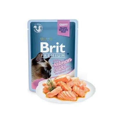 Brit Premium by Nature Cat Delicate Fillets in Gravy with Salmon for Sterilized | Wet (Conjunto 6 Saquetas 85 gramas) | 6 x 85 g - PetDoctors - Loja Online