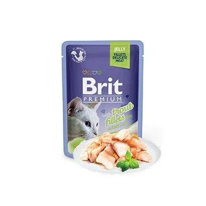 Brit Premium by Nature Cat Delicate Fillets in Jelly with Trout | Wet (Saqueta) | 12 saquetas X 85 gramas - PetDoctors - Loja Online