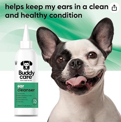 Buddycare Limpador de orelhas para cães | Solução calmante de limpeza de ouvidos para cães | ingredientes de origem natural com aloé vera 200 ml - PetDoctors - Loja Online