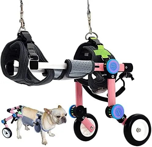 Cadeira de rodas para cães / cadeira de rodas ajustável, ajuda animais pequenos com pernas traseiras paralisadas a restaurar a mobilidade 2 cores (XS branco) - PetDoctors - Loja Online