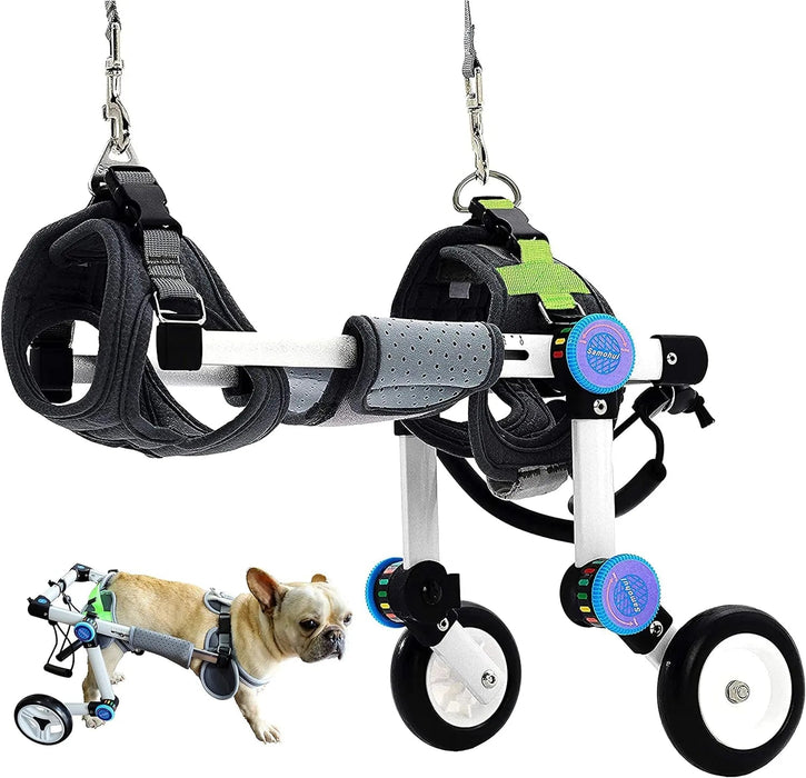 Cadeira de rodas para cães / cadeira de rodas ajustável, ajuda animais pequenos com pernas traseiras paralisadas a restaurar a mobilidade 2 cores (XS branco) - PetDoctors - Loja Online