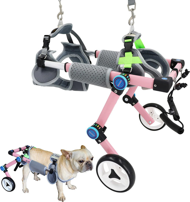 Cadeira de rodas para cães / cadeira de rodas ajustável, ajuda animais pequenos com pernas traseiras paralisadas a restaurar a mobilidade 2 cores (XS branco) - PetDoctors - Loja Online