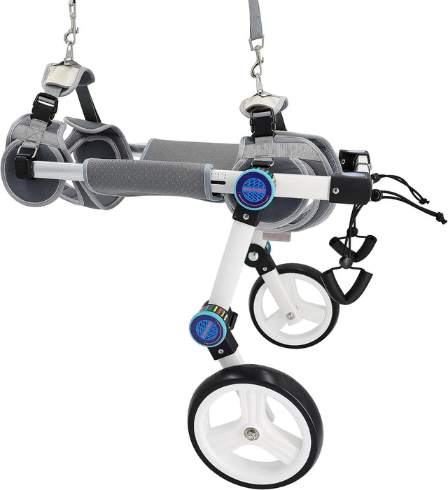 Cadeira de rodas para cães / cadeira de rodas ajustável, ajuda animais pequenos com pernas traseiras paralisadas a restaurar a mobilidade 2 cores (XS branco) - PetDoctors - Loja Online