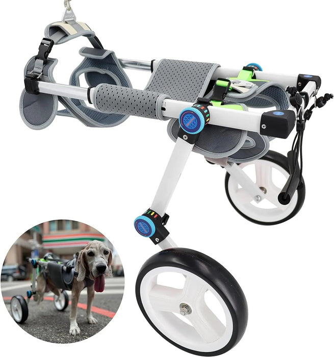 Cadeira de rodas para cães / cadeira de rodas ajustável, ajuda animais pequenos com pernas traseiras paralisadas a restaurar a mobilidade 2 cores (XS branco) - PetDoctors - Loja Online