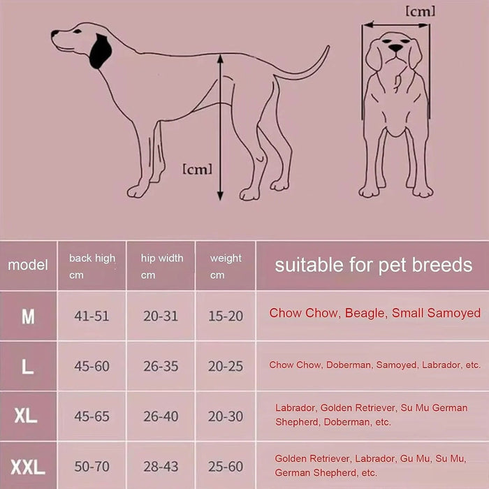 Cadeira de Rodas para Cães, para patas traseiras, Ajustável, Confortável e de Elevada Qualidade - PetDoctors - Loja Online
