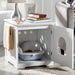 Caixa de Areia para gatos com porta de entrada 48,5 x 51 x 51,5 cm, (cinzento ou branco) - PetDoctors - Loja Online