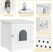 Caixa de Areia para gatos com porta de entrada 48,5 x 51 x 51,5 cm, (cinzento ou branco) - PetDoctors - Loja Online