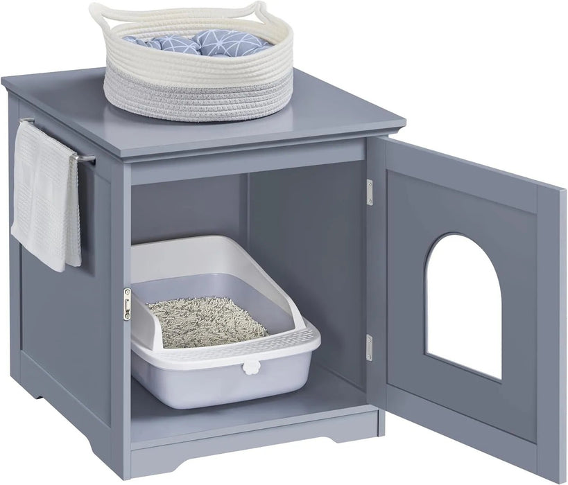 Caixa de Areia para gatos com porta de entrada 48,5 x 51 x 51,5 cm, (cinzento ou branco) - PetDoctors - Loja Online