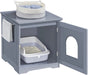 Caixa de Areia para gatos com porta de entrada 48,5 x 51 x 51,5 cm, (cinzento ou branco) - PetDoctors - Loja Online