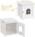 Caixa de Areia para gatos com porta de entrada 48,5 x 51 x 51,5 cm, (cinzento ou branco) - PetDoctors - Loja Online