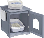 Caixa de Areia para gatos com porta de entrada 48,5 x 51 x 51,5 cm, (cinzento ou branco) - PetDoctors - Loja Online