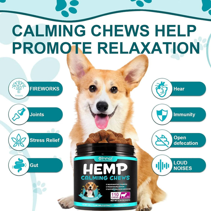 Calmante Mastigável para Cães, ajuda a promover o relaxamento, reduz o stress e a ansiedade - sabor de carne bovina (242 g, 110 comprimidos) - PetDoctors - Loja Online