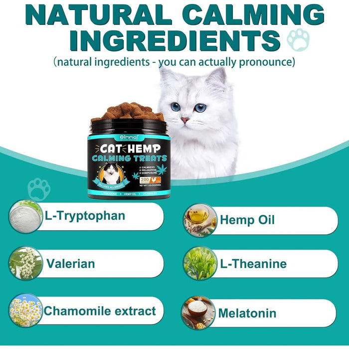 Calmante Mastigável para gatos, macios e puros, para a ansiedade, alívio do stress, sabor de frango (200 gr, 200 comprimidos) - PetDoctors - Loja Online
