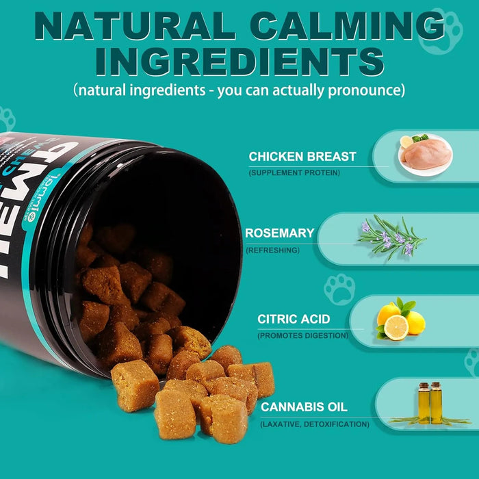 Calmante Mastigável para gatos, macios e puros, para a ansiedade, alívio do stress, sabor de frango (200 gr, 200 comprimidos) - PetDoctors - Loja Online