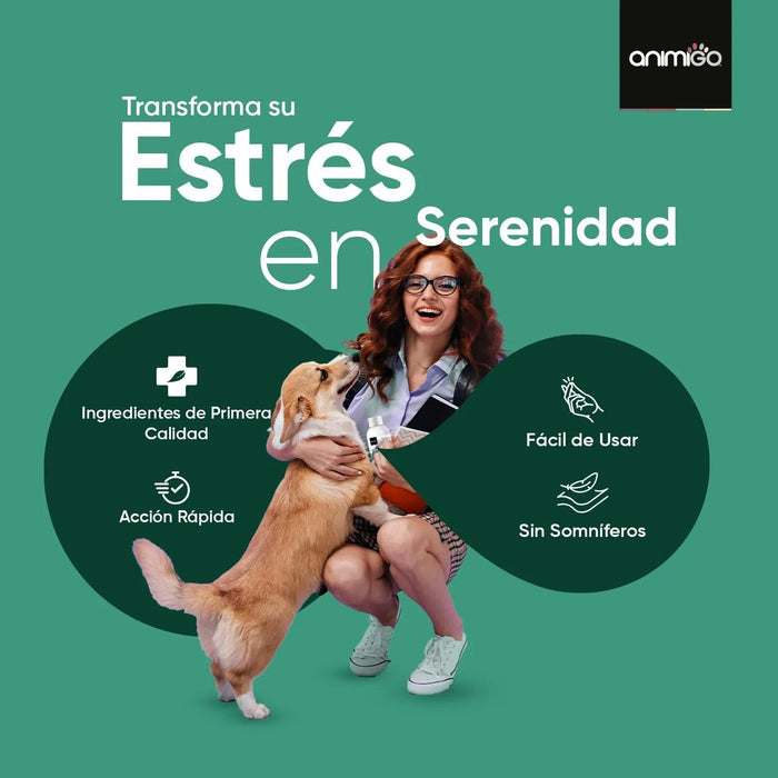 Calmante para cães e gatos em gotas, 100 ml com vitaminas, zinco e L - triptófano - Tranquilizante natural para animais de estimação - PetDoctors - Loja Online