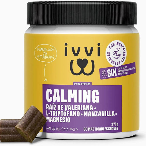 Calming - Complemento alimentar para cães, anti - stress e ansiedade - Valeriana, camomila, melatonina - sem corantes nem conservantes, 60 deliciosas golosinas de frango, 270 g - PetDoctors - Loja Online