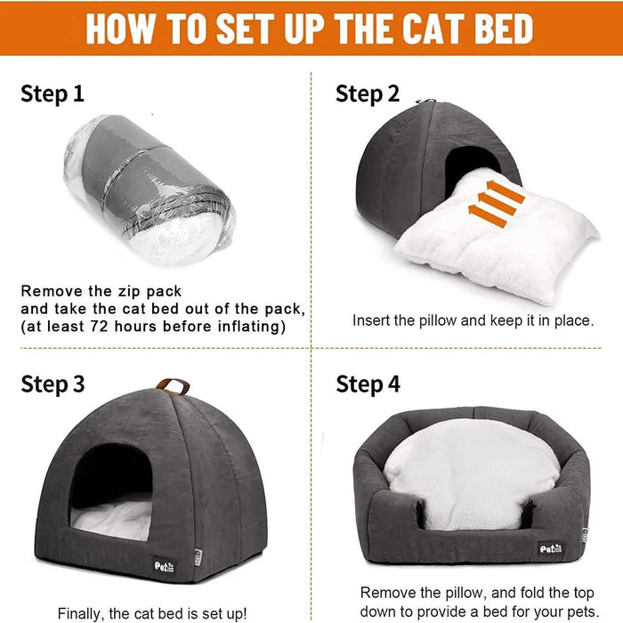 Cama / Caverna para gatos, cama macia para gatinho (33 x 33 x 32 cm) - PetDoctors - Loja Online