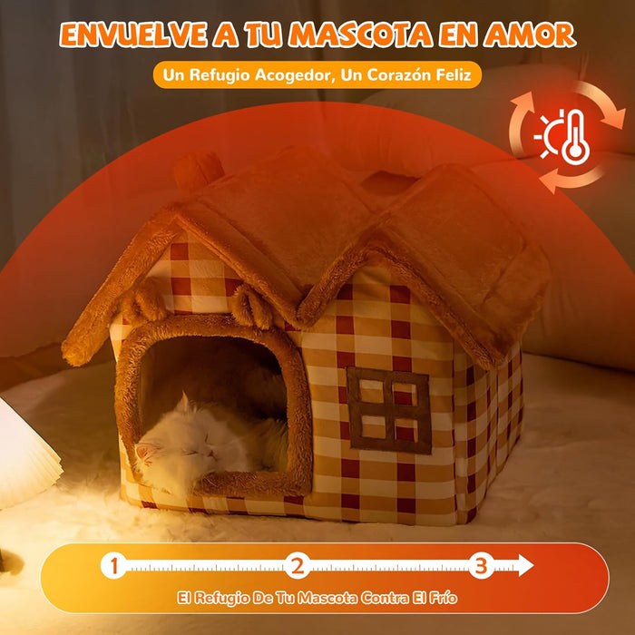 Cama Gruta / Casota para cães pequenos e gatos, quente, lavável - PetDoctors - Loja Online