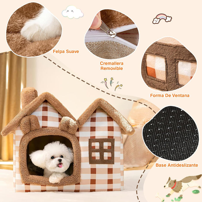 Cama Gruta / Casota para cães pequenos e gatos, quente, lavável - PetDoctors - Loja Online