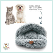 Cama Gruta para cães pequenos e gatos, antiderrapante, lavável na máquina 60 x 50 cm - PetDoctors - Loja Online