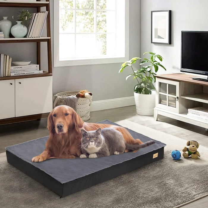 Cama ortopédica para Cães Grandes, Lavável, Cobertura impermeável, Cinzento - PetDoctors - Loja Online