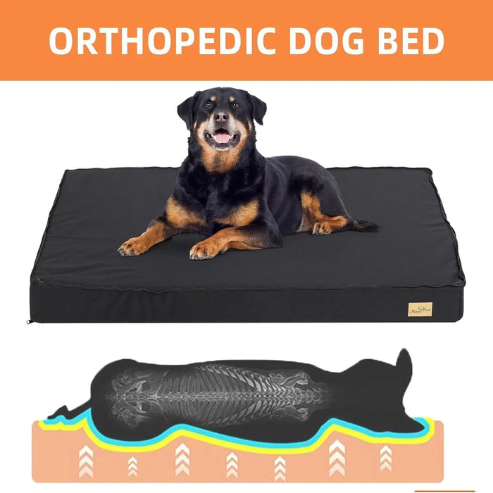 Cama ortopédica para Cães Grandes, Lavável, Cobertura impermeável, Cinzento - PetDoctors - Loja Online