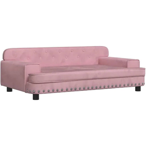 Cama para cães ou gatos, em veludo rosa, 90 x 53 x 30 cm - PetDoctors - Loja Online