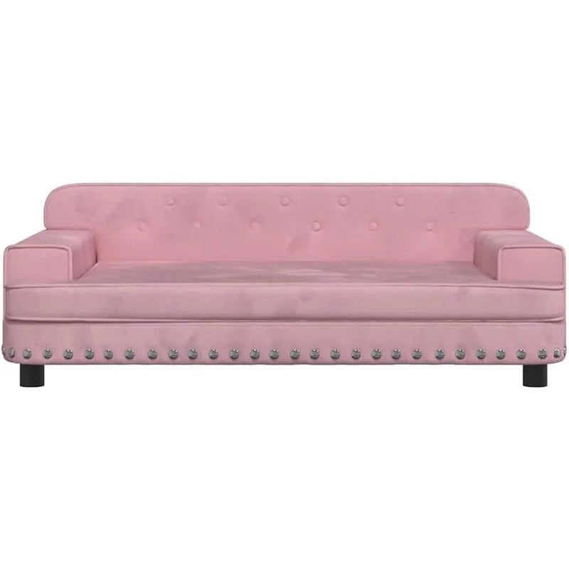 Cama para cães ou gatos, em veludo rosa, 90 x 53 x 30 cm - PetDoctors - Loja Online