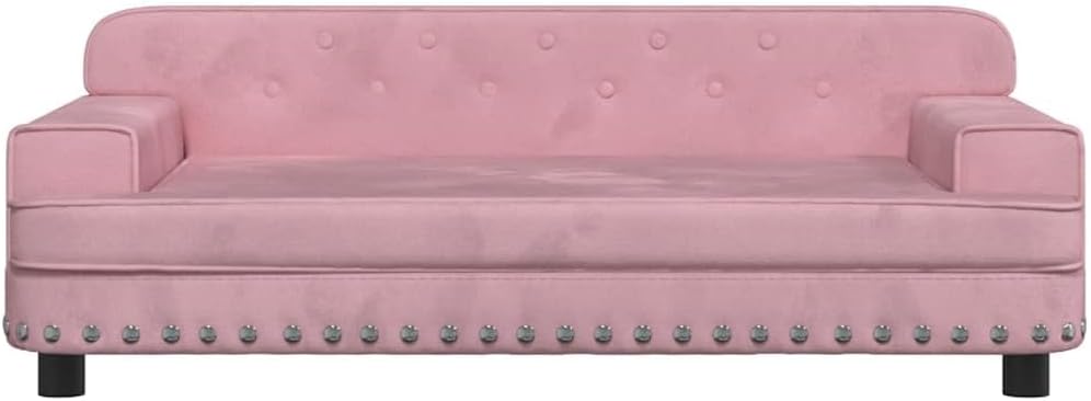 Cama para cães ou gatos, em veludo rosa, 90 x 53 x 30 cm - PetDoctors - Loja Online