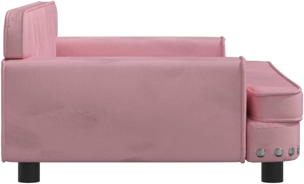 Cama para cães ou gatos, em veludo rosa, 90 x 53 x 30 cm - PetDoctors - Loja Online