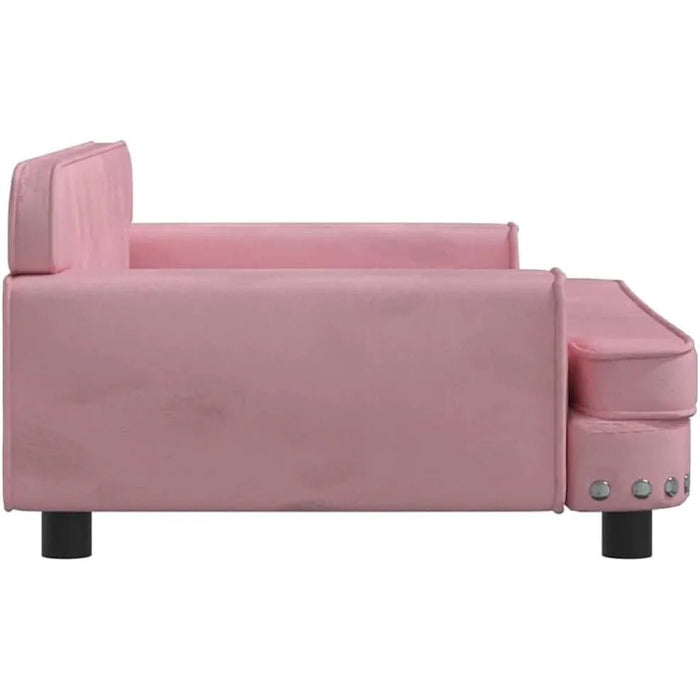 Cama para cães ou gatos, em veludo rosa, 90 x 53 x 30 cm - PetDoctors - Loja Online