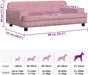 Cama para cães ou gatos, em veludo rosa, 90 x 53 x 30 cm - PetDoctors - Loja Online