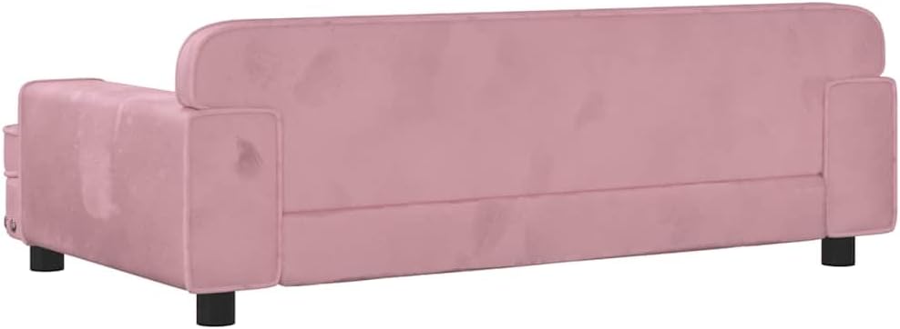 Cama para cães ou gatos, em veludo rosa, 90 x 53 x 30 cm - PetDoctors - Loja Online