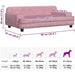 Cama para cães ou gatos, em veludo rosa, 90 x 53 x 30 cm - PetDoctors - Loja Online
