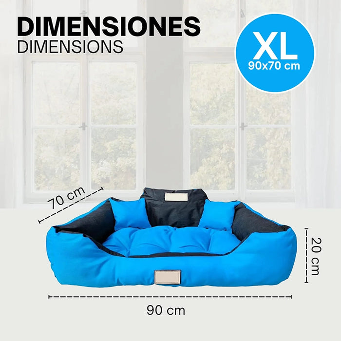 CAMA PERSONALIZÁVEL para cães grandes e médios, 3 côres disponíveis, lavável e anti - mordidas, com 2 almofadas - PetDoctors - Loja Online