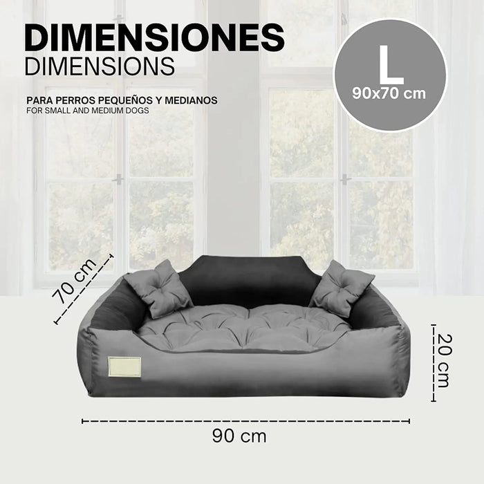 CAMA PERSONALIZÁVEL para cães grandes e médios, anti - mordidas, lavável, com 2 almofadas - PetDoctors - Loja Online
