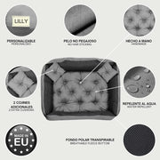 CAMA PERSONALIZÁVEL para cães grandes e médios, anti - mordidas, lavável, com 2 almofadas - PetDoctors - Loja Online
