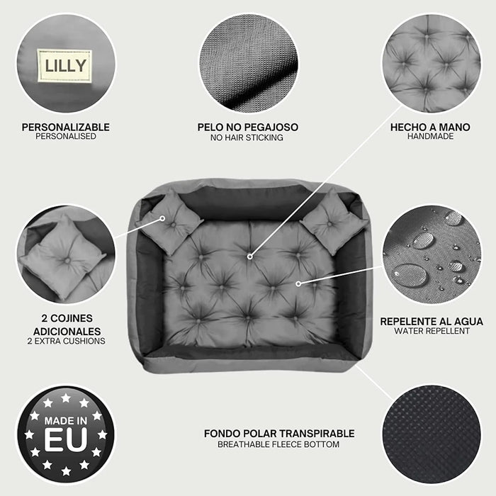 CAMA PERSONALIZÁVEL para cães grandes e médios, anti - mordidas, lavável, com 2 almofadas - PetDoctors - Loja Online