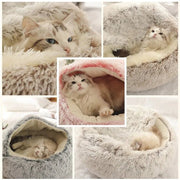 Cama Redonda com Cobertura, Super - Macia, Quentinha, Calmante e Envolvente, para Gatos ou Cães de Raças Pequenas - PetDoctors - Loja Online