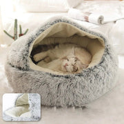 Cama Redonda com Cobertura, Super - Macia, Quentinha, Calmante e Envolvente, para Gatos ou Cães de Raças Pequenas - PetDoctors - Loja Online