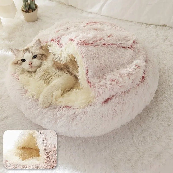 Cama Redonda com Cobertura, Super - Macia, Quentinha, Calmante e Envolvente, para Gatos ou Cães de Raças Pequenas - PetDoctors - Loja Online