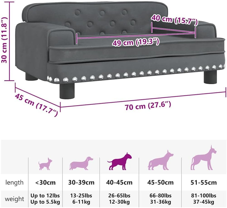 Cama / sofá para cães em veludo - PetDoctors - Loja Online