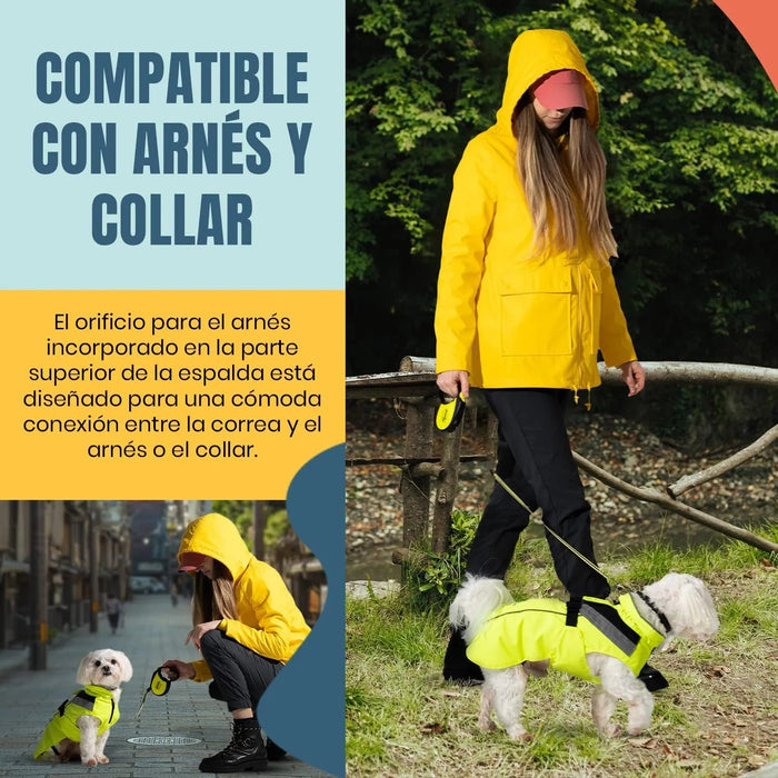 Capa / Blusão de chuva refletora e impermeável para cães, com abertura para arnês, para cães pequenos, médios e grandes - PetDoctors - Loja Online