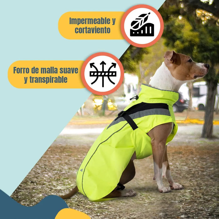 Capa / Blusão de chuva refletora e impermeável para cães, com abertura para arnês, para cães pequenos, médios e grandes - PetDoctors - Loja Online