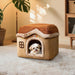 Casa / Cama gruta para cães pequenos e gatos, colchão removível, lavável - PetDoctors - Loja Online