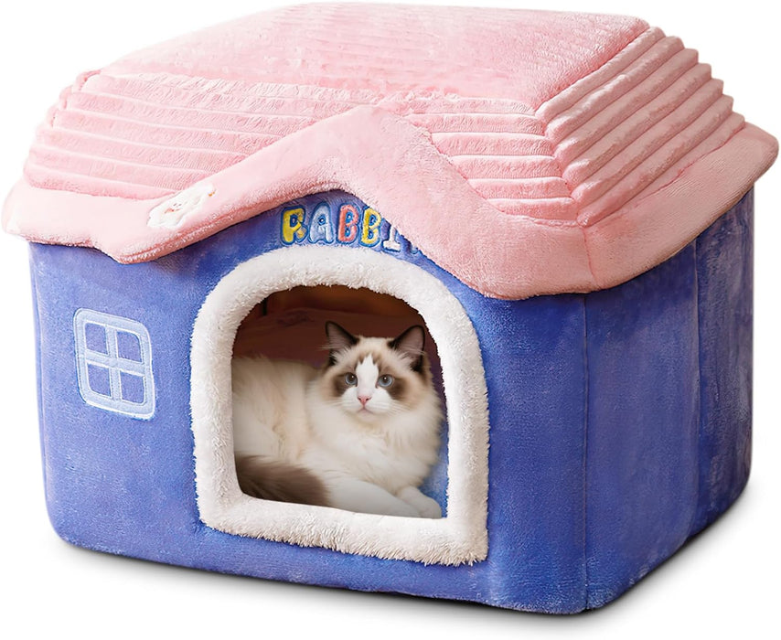 Casa / Cama gruta para cães pequenos e gatos, colchão removível, lavável - PetDoctors - Loja Online